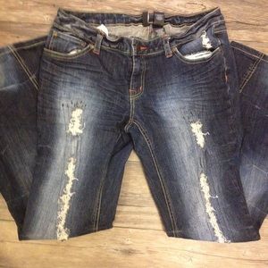 Bisou Bisou distressed flare jeans size 8